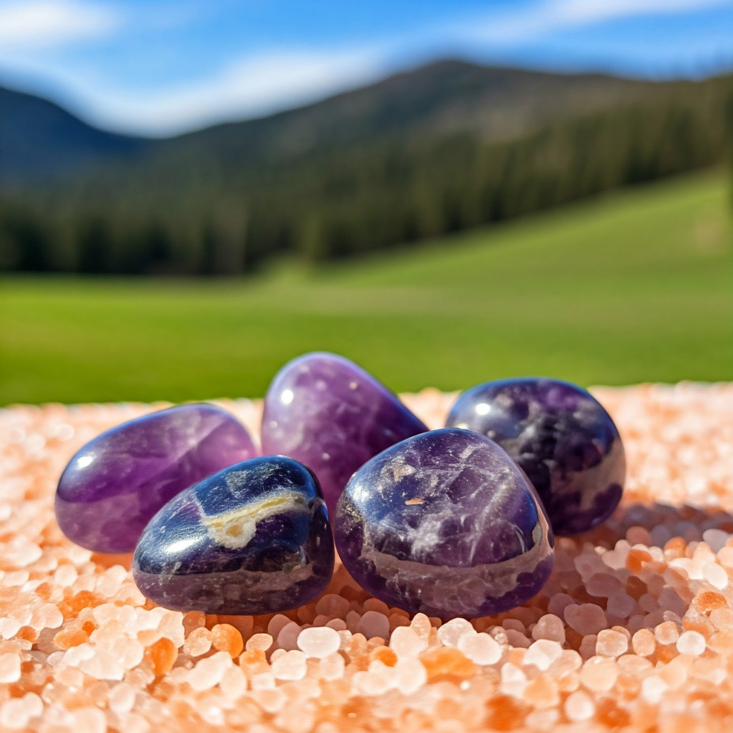 Energised Amethyst Crystal Stone Tumble