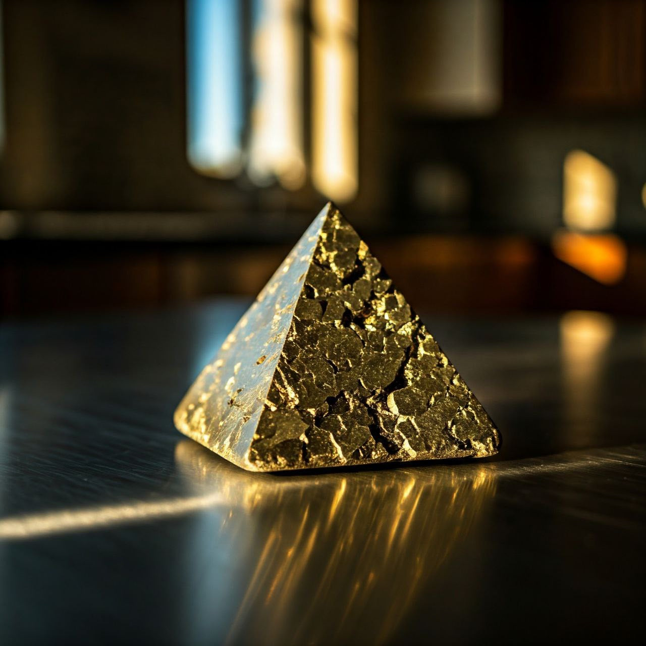 Energised Golden Pyrite Stone Pyramid