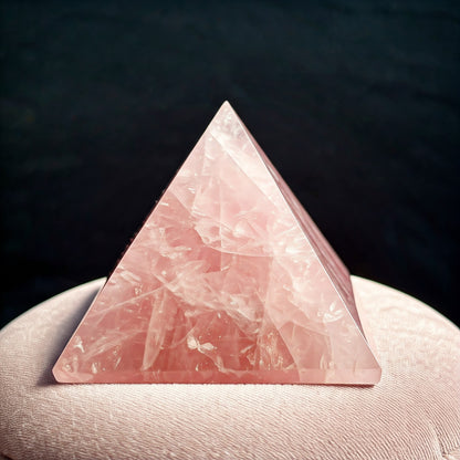 Energised Rose Quartz Stone Pyramid