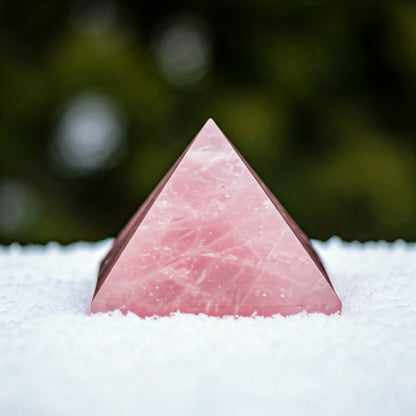 Energised Rose Quartz Stone Pyramid