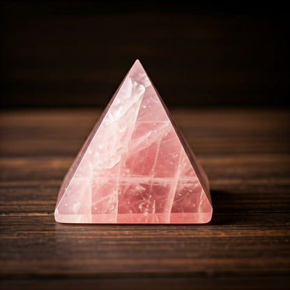 Energised Rose Quartz Stone Pyramid