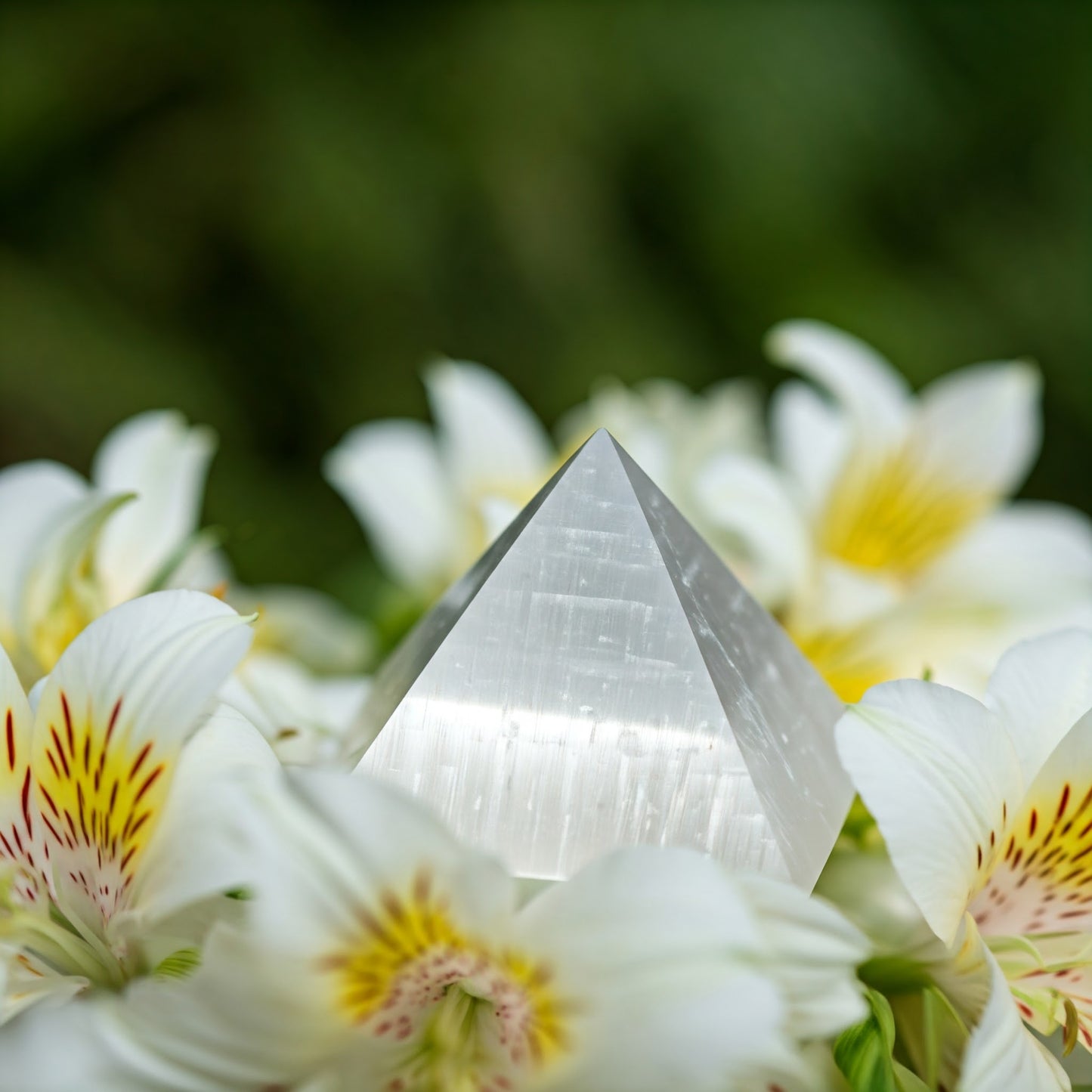 Energised Selenite Stone Pyramid