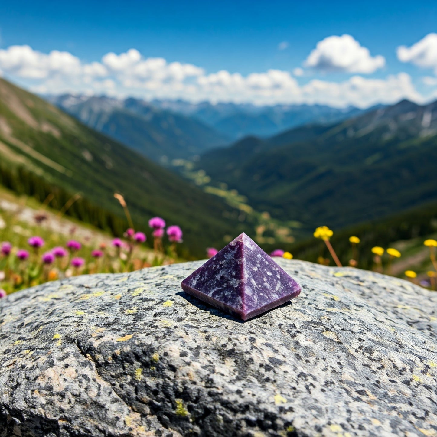 Energised Lepidolite Stone Pyramid