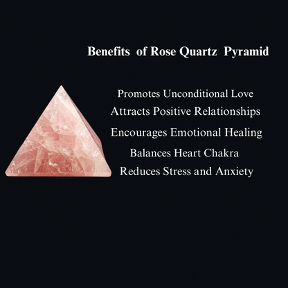 Energised Rose Quartz Stone Pyramid