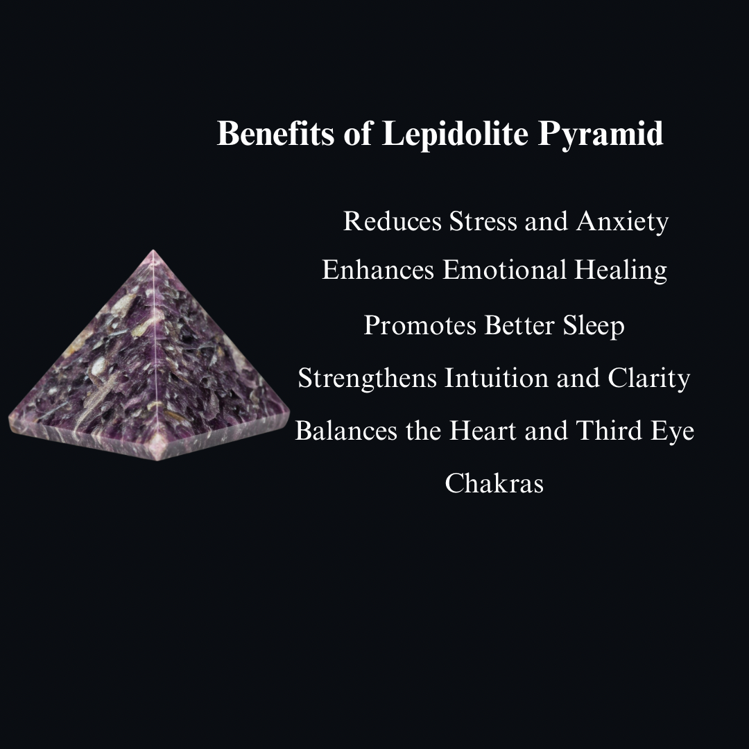 Energised Lepidolite Stone Pyramid