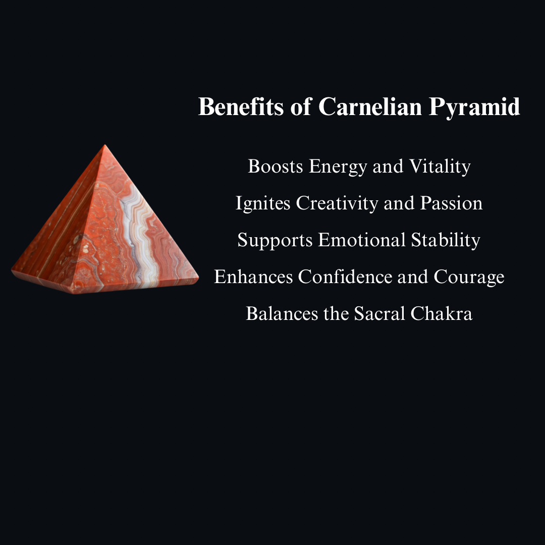 Energised Carnelian Stone Pyramid