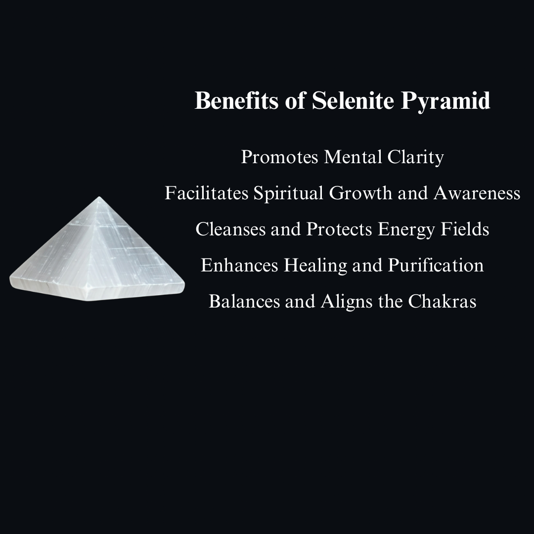 Energised Selenite Stone Pyramid