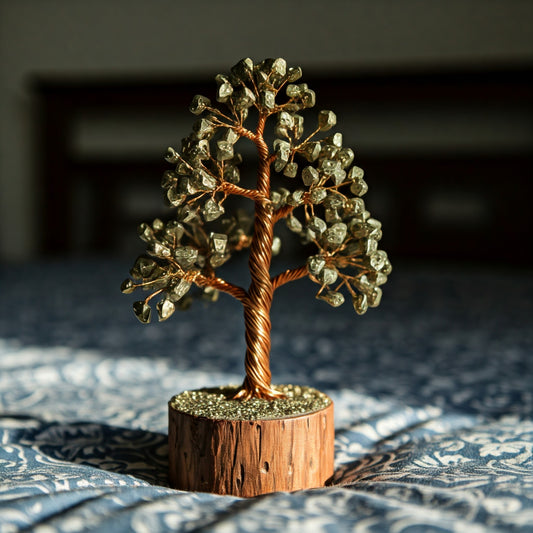 Energised Golden Pyrite Crystal Tree