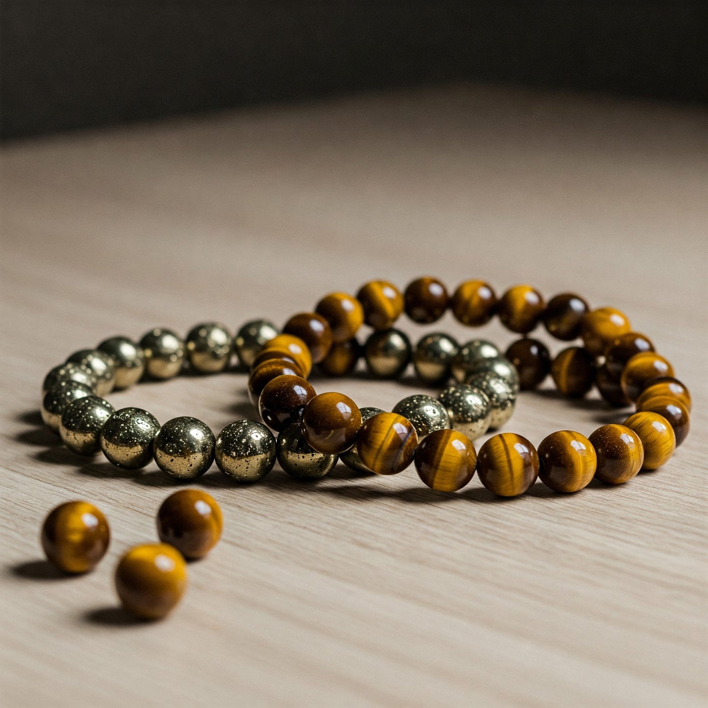 Energised Pyrite Bracelet & Energised Tiger Eye Bracelet Combo