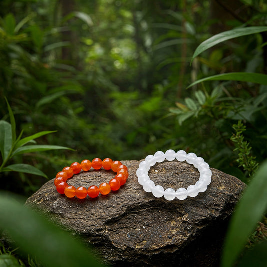 Energised Selenite & Energised Carnelian Bracelet Combo