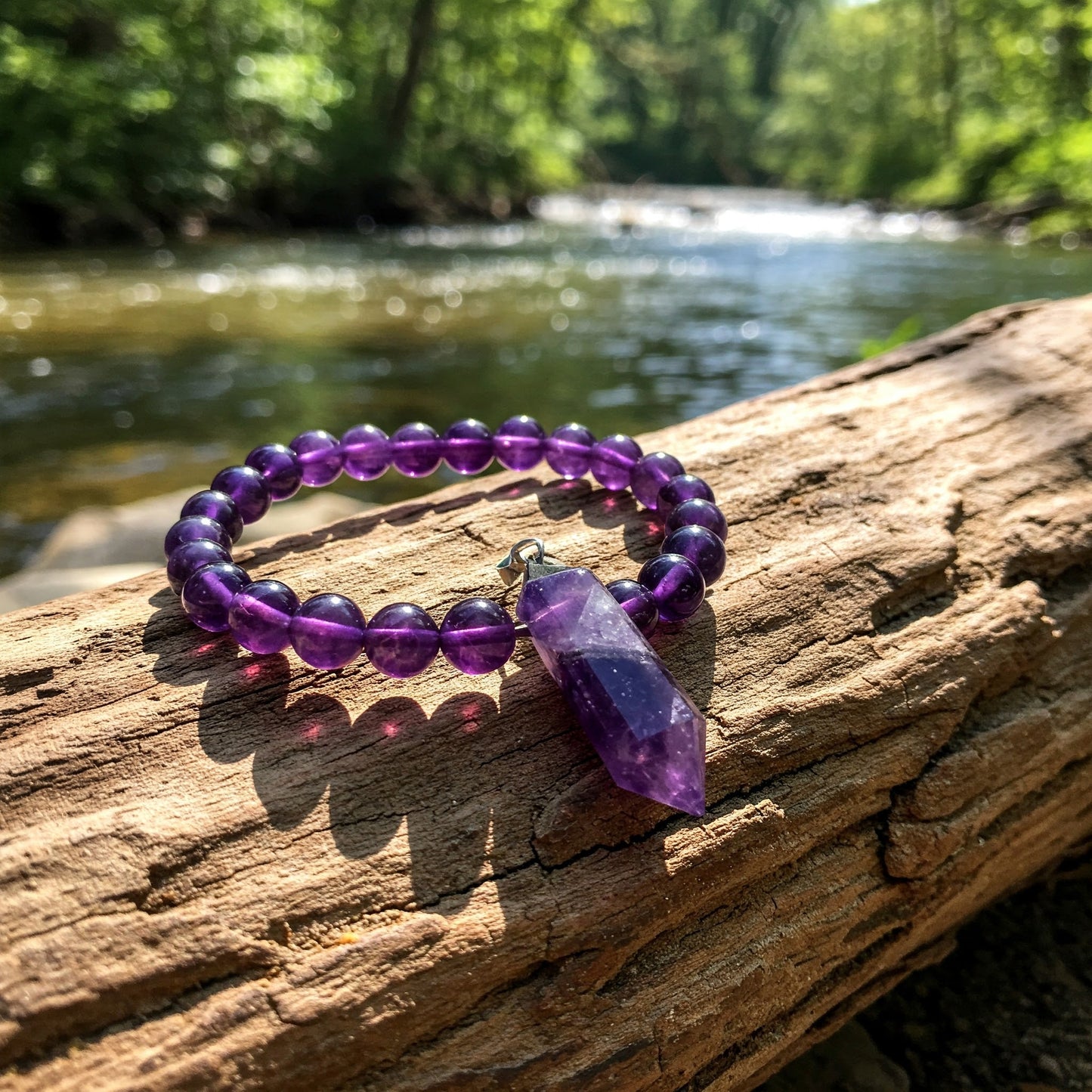 Energised Amethyst Bracelet & Pendant Combo