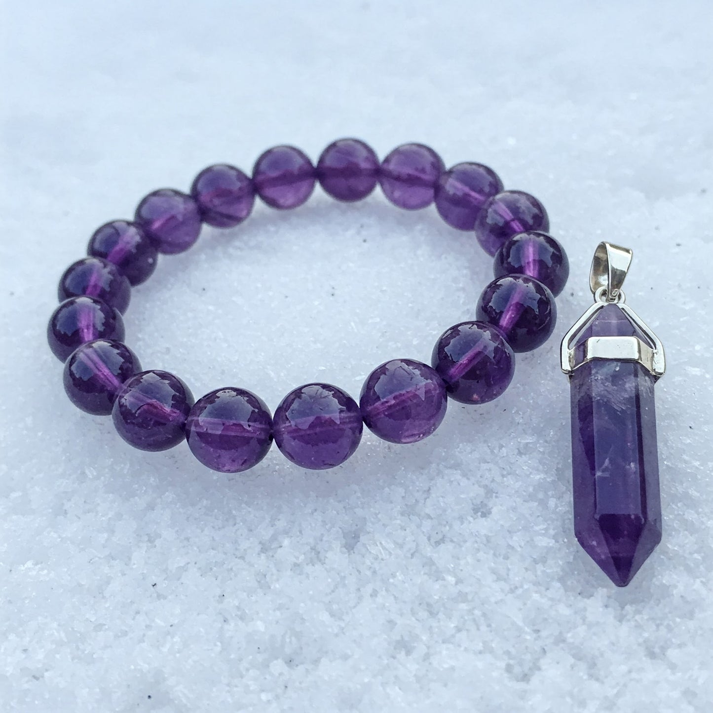 Energised Amethyst Bracelet & Pendant Combo