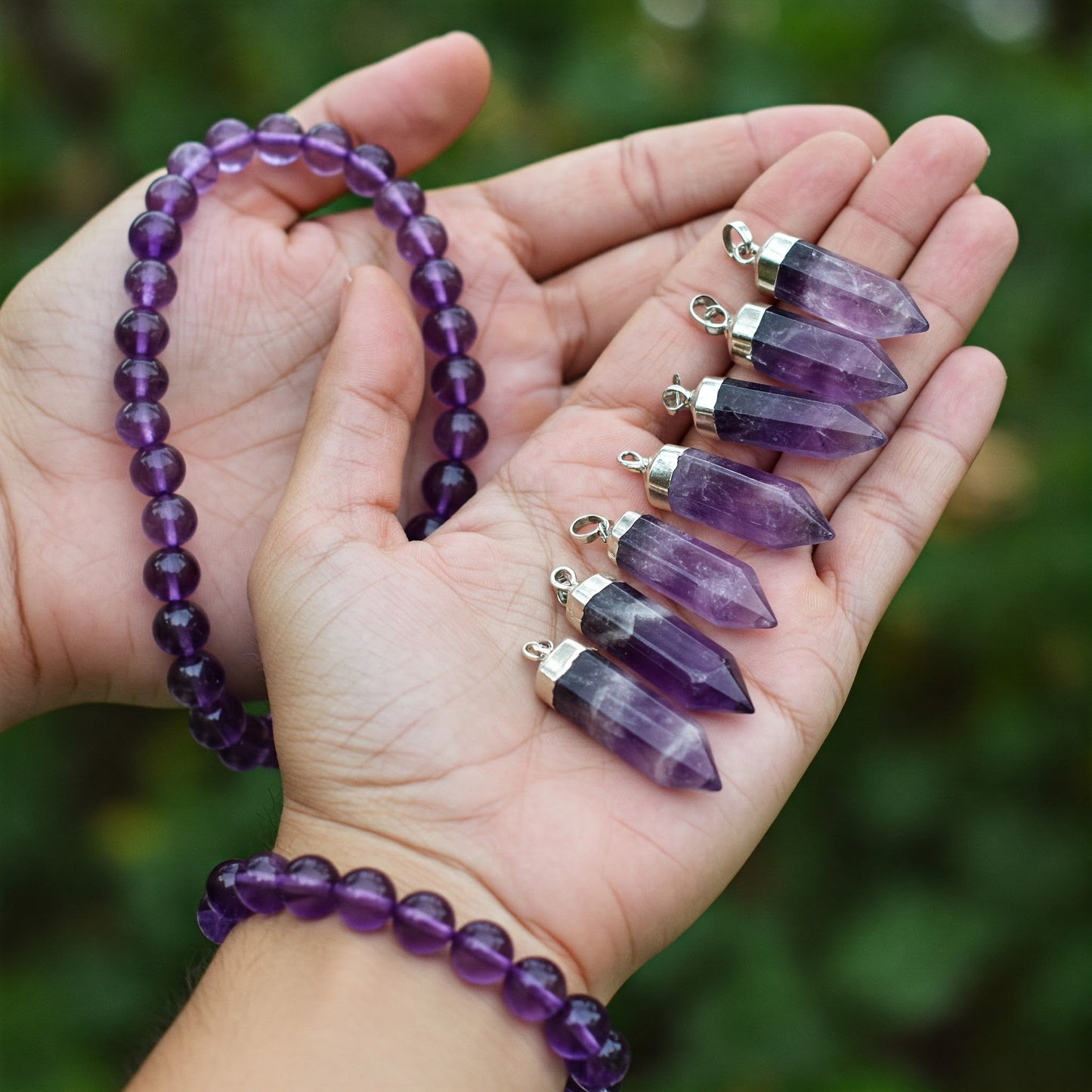 Energised Amethyst Bracelet & Pendant Combo