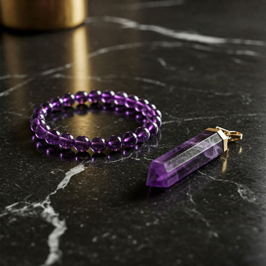 Energised Amethyst Bracelet & Pendant Combo