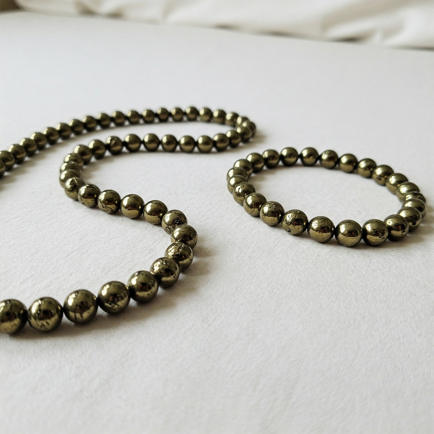 Energised Pyrite Necklace & Bracelet Combo