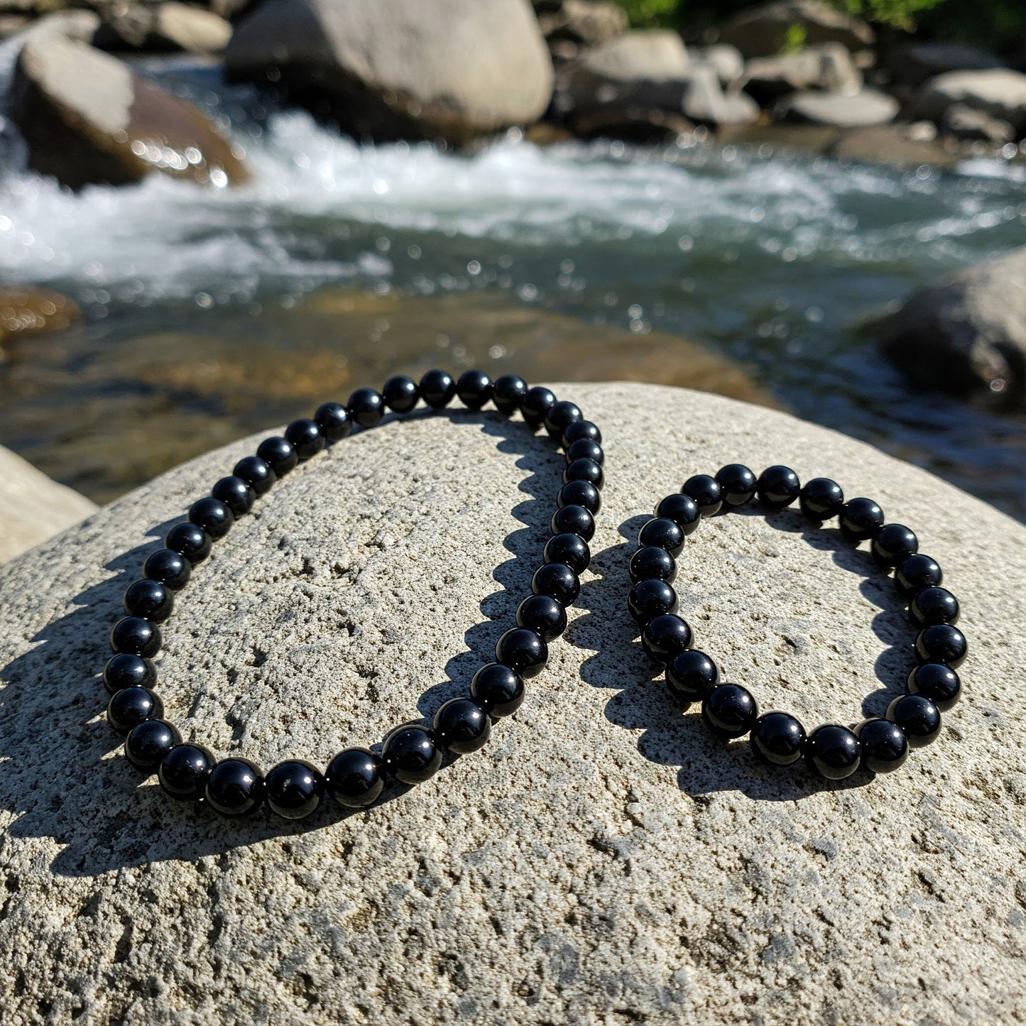 Energised Black Tourmaline Necklace & Bracelet Combo