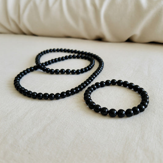 Energised Black Tourmaline Necklace & Bracelet Combo