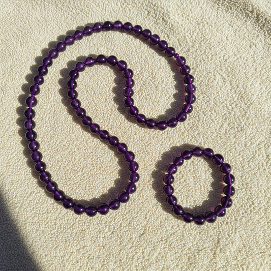 Energised Amethyst Necklace & Bracelet Combo