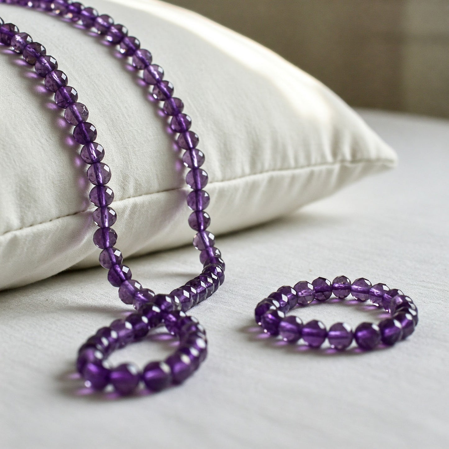 Energised Amethyst Necklace & Bracelet Combo