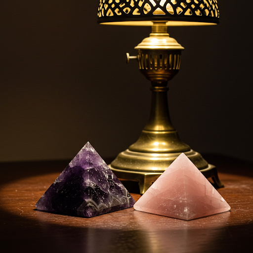 Energised Amethyst & Rose Quartz Pyramid Combo