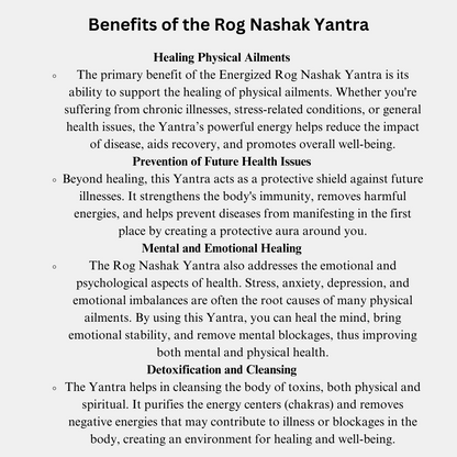 Energised Rog Nashak Yantra