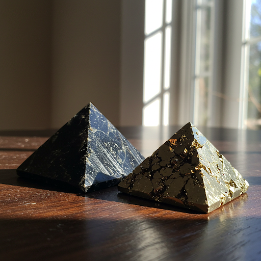 Energised Pyrite & Black Tourmaline Pyramid Combo