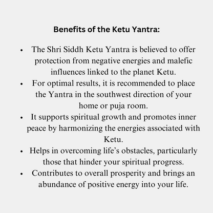 Energised Ketu Yantra