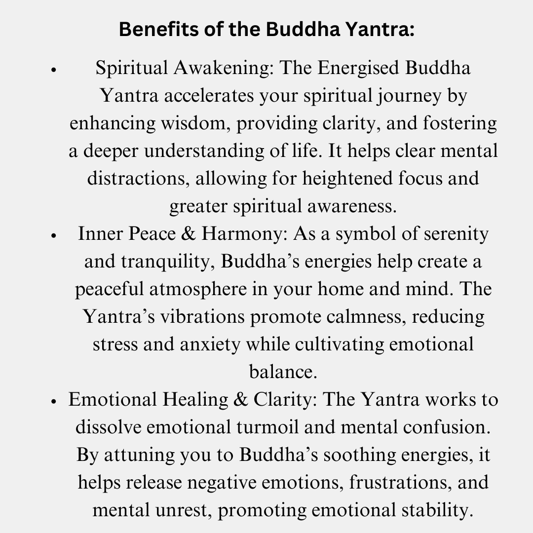 Energised Buddha Yantra